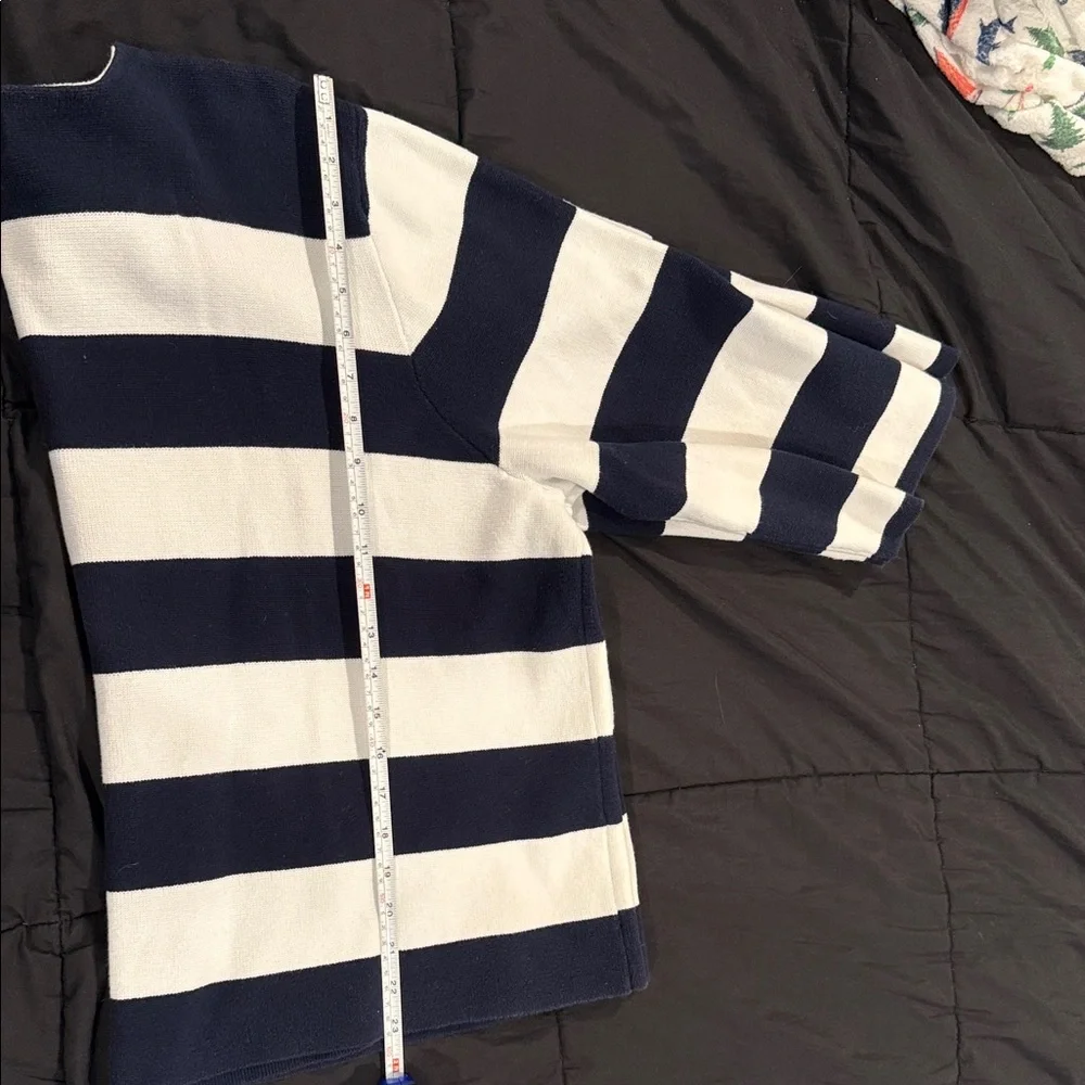 Lauren by Ralph Lauren Navy & White Striped Button sweater cardigan sz 3x - Picture 3 of 9